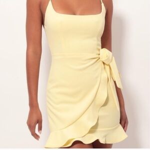 Lucy in the Sky Capri Ruffle Tie Dress in Light Yellow
